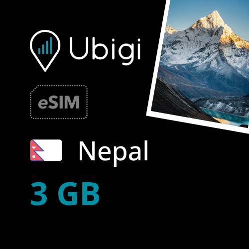 Nepal Prepaid eSIM data plan - 3GB| Ubigi