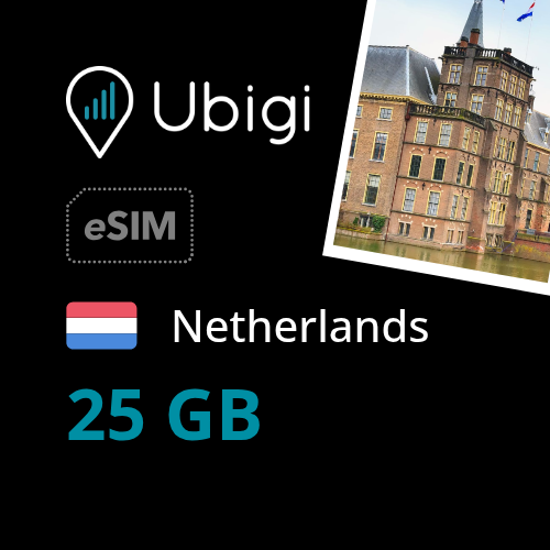 Netherlands Prepaid eSIM data plan - 25GB| Ubigi