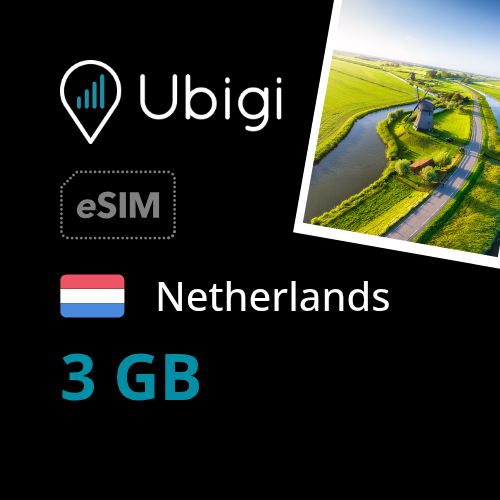 Netherlands Prepaid eSIM data plan - 3GB| Ubigi