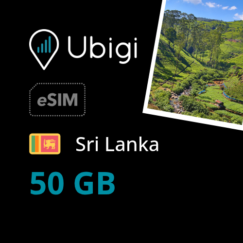 Sri Lanka Prepaid eSIM data plan - 50GB| Ubigi