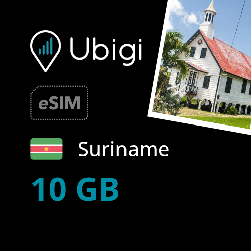 Suriname Prepaid eSIM data plan - 10GB| Ubigi