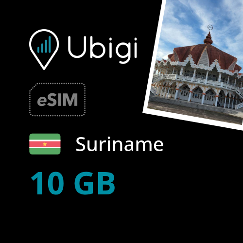 Suriname Prepaid eSIM data plan - 10GB| Ubigi