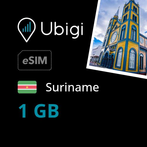 Suriname Prepaid eSIM data plan - 1GB| Ubigi