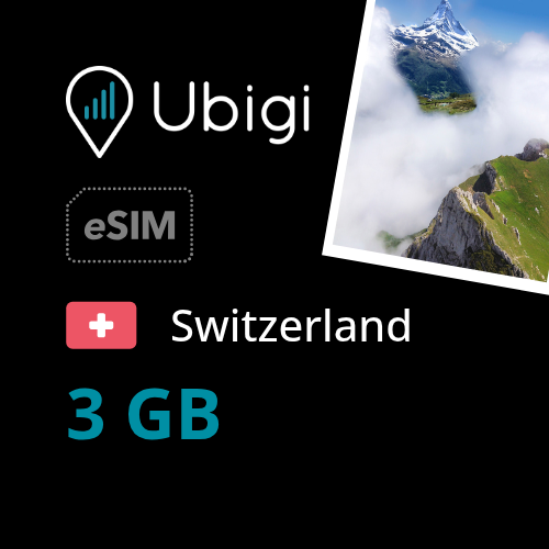 Switzerland Prepaid eSIM data plan - 3GB| Ubigi
