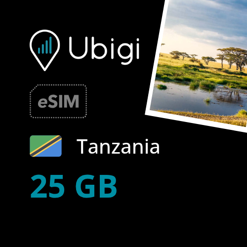 Tanzania Prepaid eSIM data plan - 25GB| Ubigi