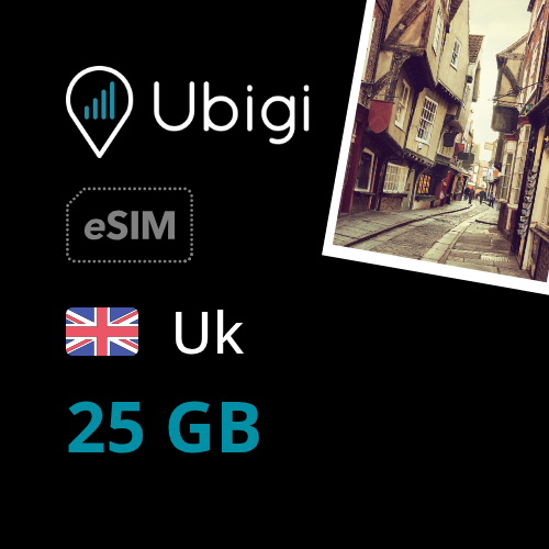 UK Prepaid eSIM data plan - 25GB| Ubigi