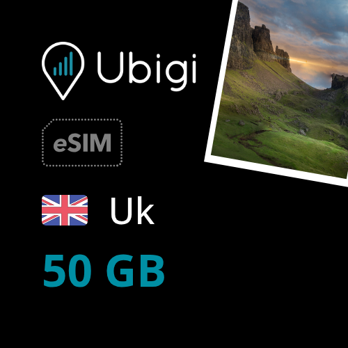 UK Prepaid eSIM data plan - 50GB| Ubigi