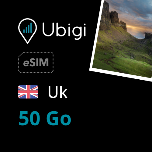 Oneoff Forfait eSIM prépayée  - 50Go | Ubigi