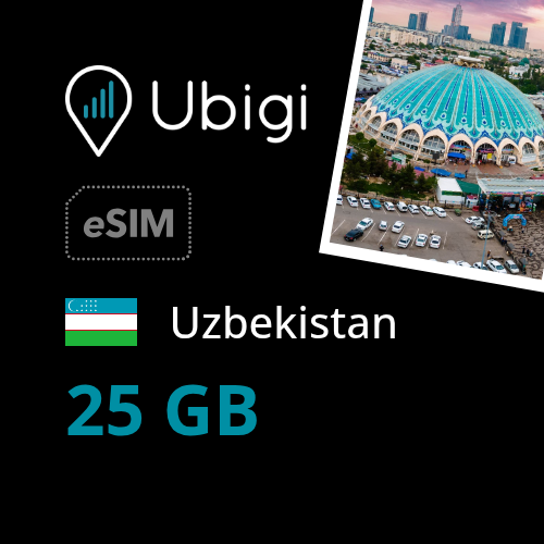 Uzbekistan Prepaid eSIM data plan - 25GB| Ubigi