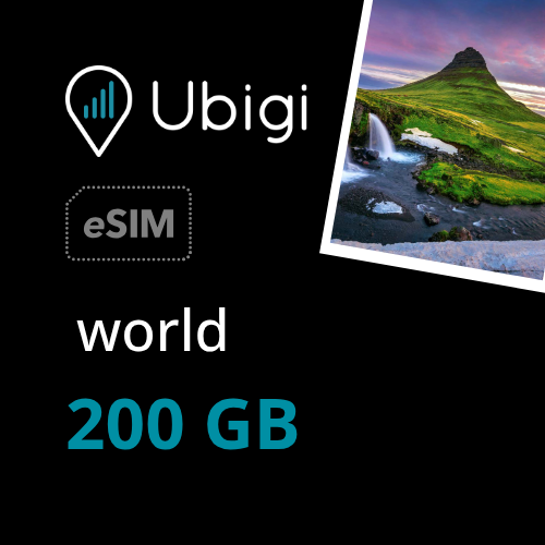 World Prepaid eSIM data plan - 200GB| Ubigi
