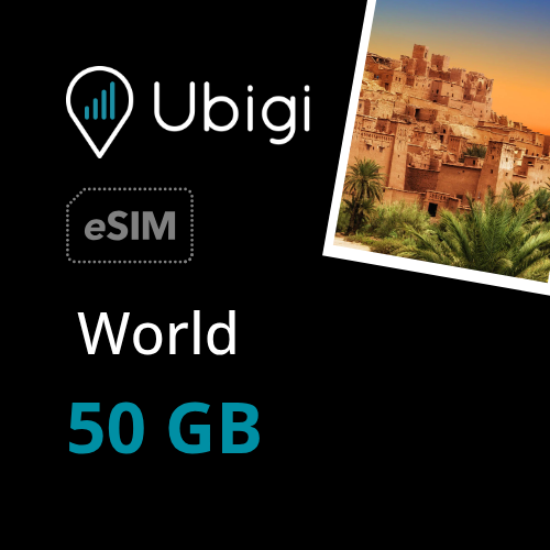 World Prepaid eSIM data plan - 50GB| Ubigi