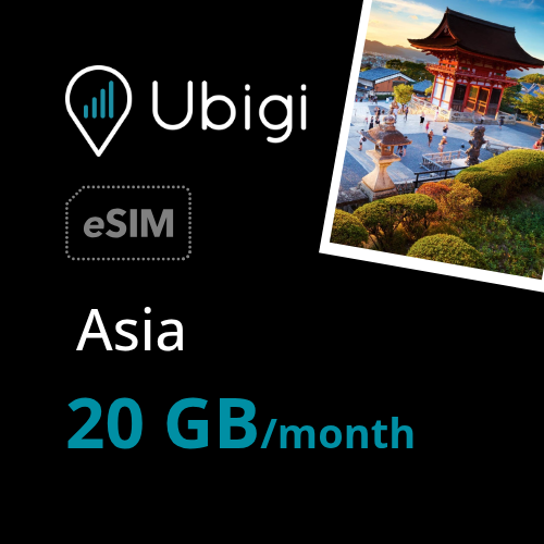 Asia Prepaid eSIM data plan - 20GB/month| Ubigi