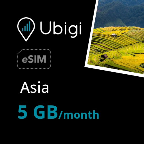 Asia Prepaid eSIM data plan - 5GB/month| Ubigi