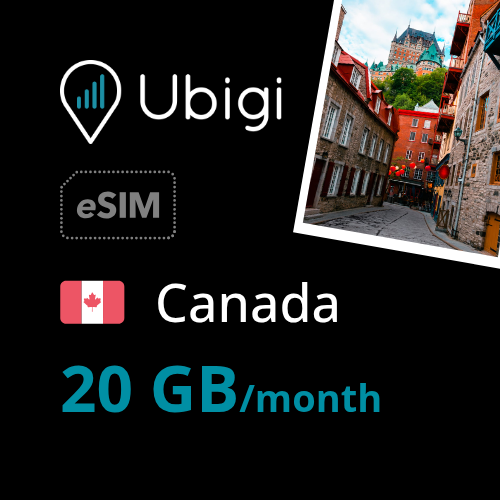Canada Prepaid eSIM data plan - 20GB/month| Ubigi
