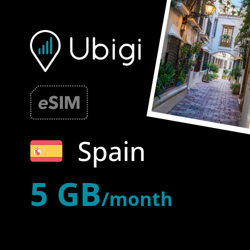 Spain Prepaid eSIM data plan - 5GB/month| Ubigi