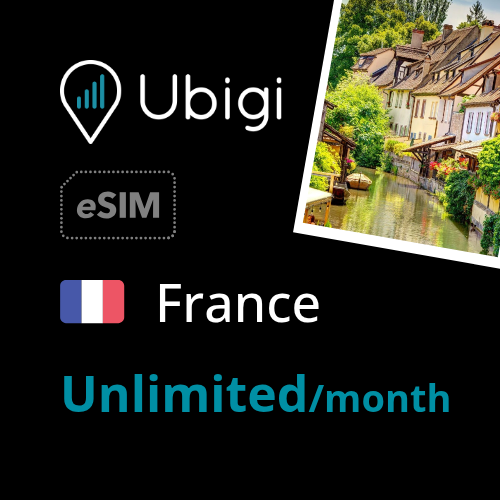 France Prepaid eSIM data plan - Unlimited| Ubigi