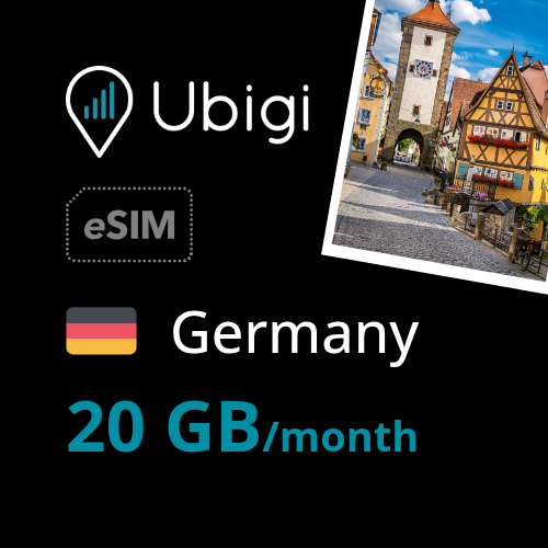 Germany Prepaid eSIM data plan - 20GB/month| Ubigi