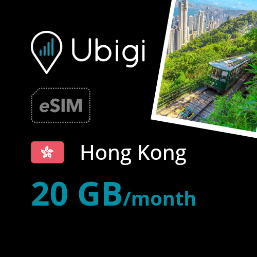 Hong Kong Prepaid eSIM data plan - 20GB/month| Ubigi
