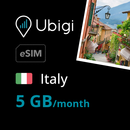 Italy Prepaid eSIM data plan - 5GB/month| Ubigi