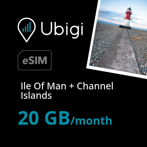 Isle Of Man + Channel Islands Prepaid eSIM data plan - 20GB/month| Ubigi
