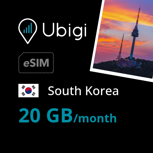 South Korea Prepaid eSIM data plan - 20GB/month| Ubigi