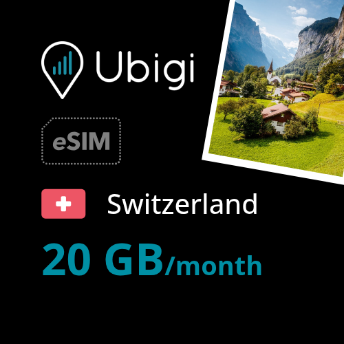 Switzerland Prepaid eSIM data plan - 20GB/month| Ubigi