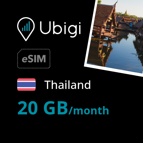 Thailand Prepaid eSIM data plan - 20GB/month| Ubigi