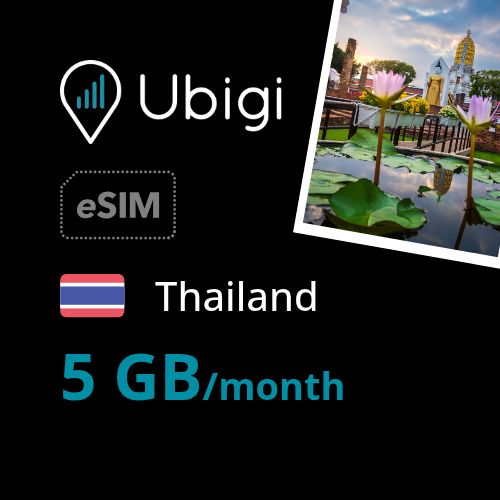 Thailand Prepaid eSIM data plan - 5GB/month| Ubigi