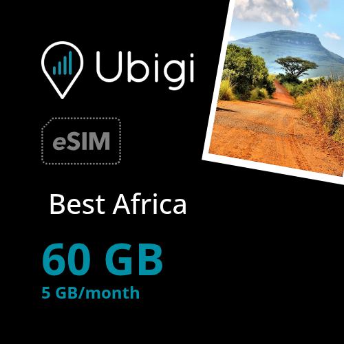 Best Africa Prepaid eSIM data plan - 5GB/month| Ubigi
