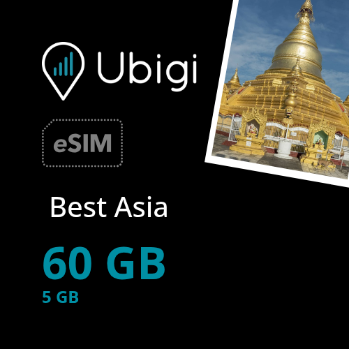 Best Asia Prepaid eSIM data plan - 5GB/month| Ubigi