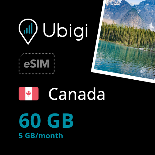 Canada Prepaid eSIM data plan - 5GB/month| Ubigi