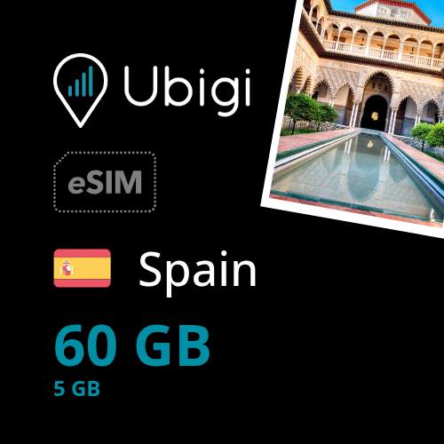 Spain Prepaid eSIM data plan - 5GB/month| Ubigi