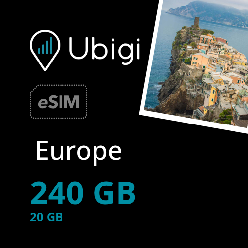 Europe Prepaid eSIM data plan - 20GB/month| Ubigi