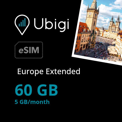 Europe Extended Prepaid eSIM data plan - 5GB/month| Ubigi