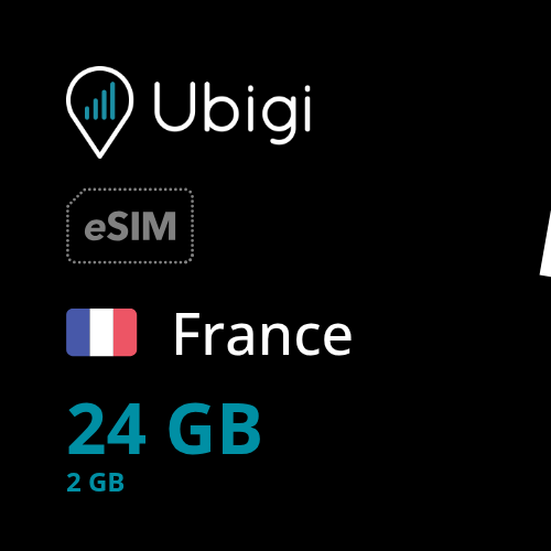 France Prepaid eSIM data plan - 2GB/month| Ubigi