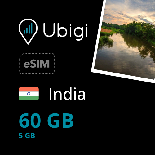 India Prepaid eSIM data plan - 5GB/month| Ubigi