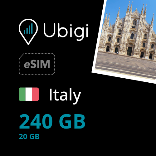 Italy Prepaid eSIM data plan - 20GB/month| Ubigi