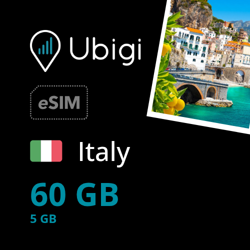 Italy Prepaid eSIM data plan - 5GB/month| Ubigi