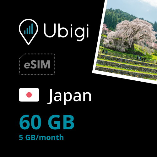 Japan Prepaid eSIM data plan - 5GB/month| Ubigi