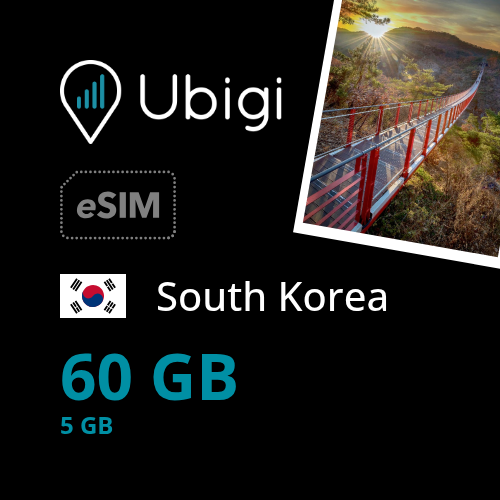 South Korea Prepaid eSIM data plan - 5GB/month| Ubigi