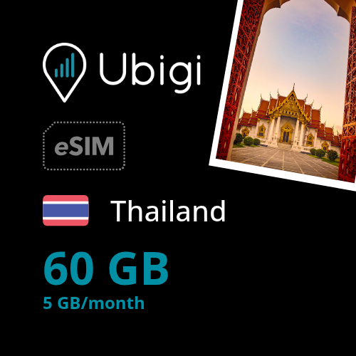 Thailand Prepaid eSIM data plan - 5GB/month| Ubigi